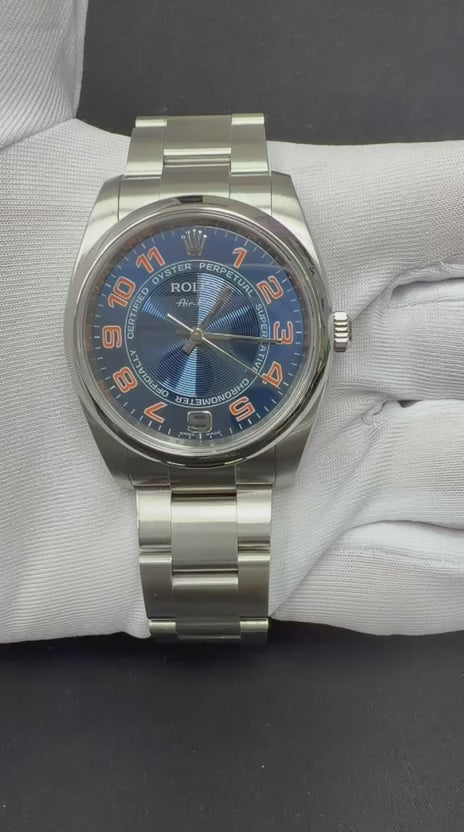 Rolex Air-King 34mm Stainless Steel Blue Arabic Dial Ref. 114200