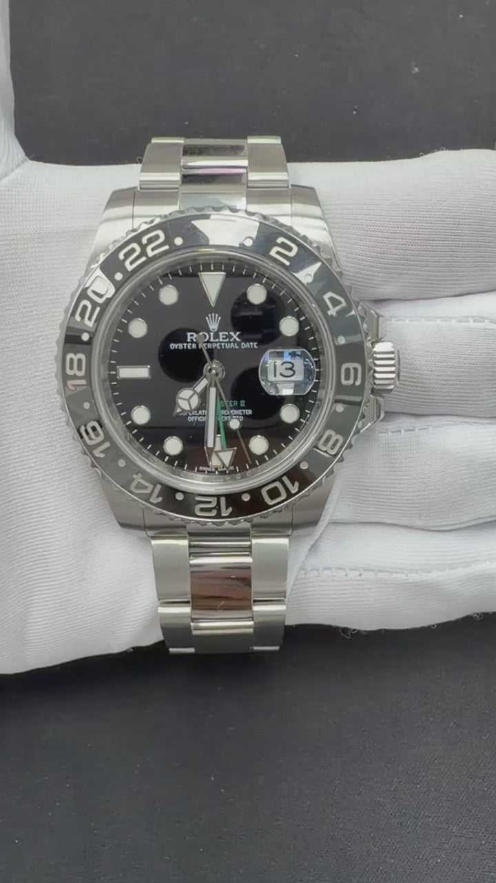 Rolex GMT Master II 40mm Stainless Steel Black Dial Ref. 116710LN