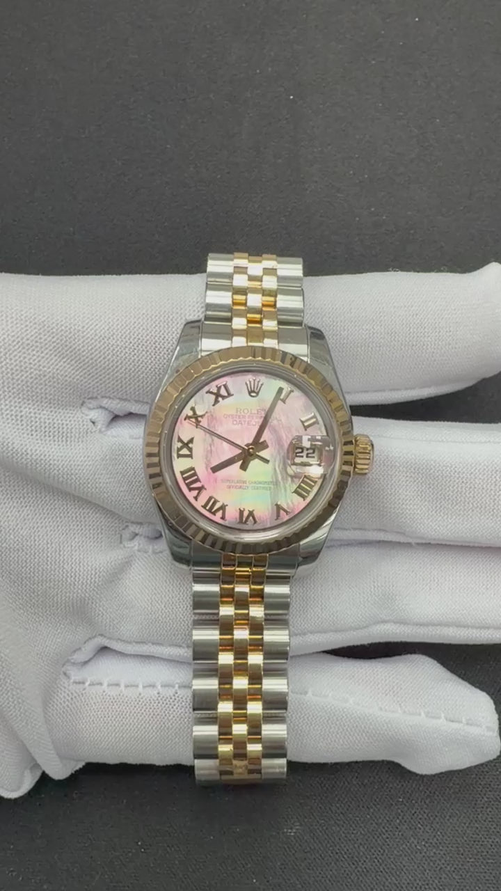 Rolex Lady Date Just 26mm Two-Tone 18K Yellow Gold & Steel MOP Roman Dial Ref. 179171