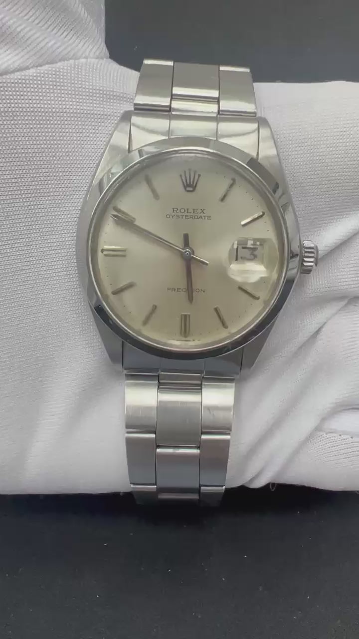 Rolex Oysterdate 34mm Stainless Steel Silver Dial Ref. 6694