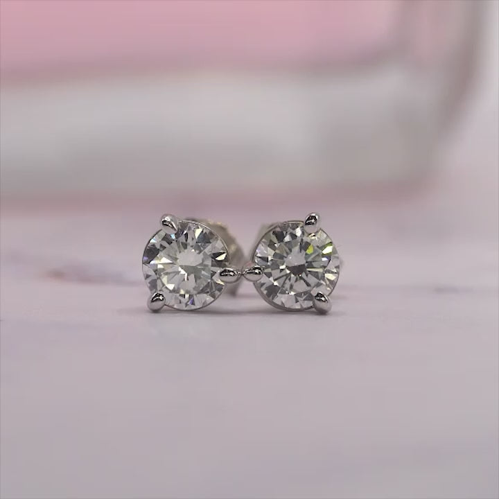 14K 4 Prong Basket Push Back Stud Earring