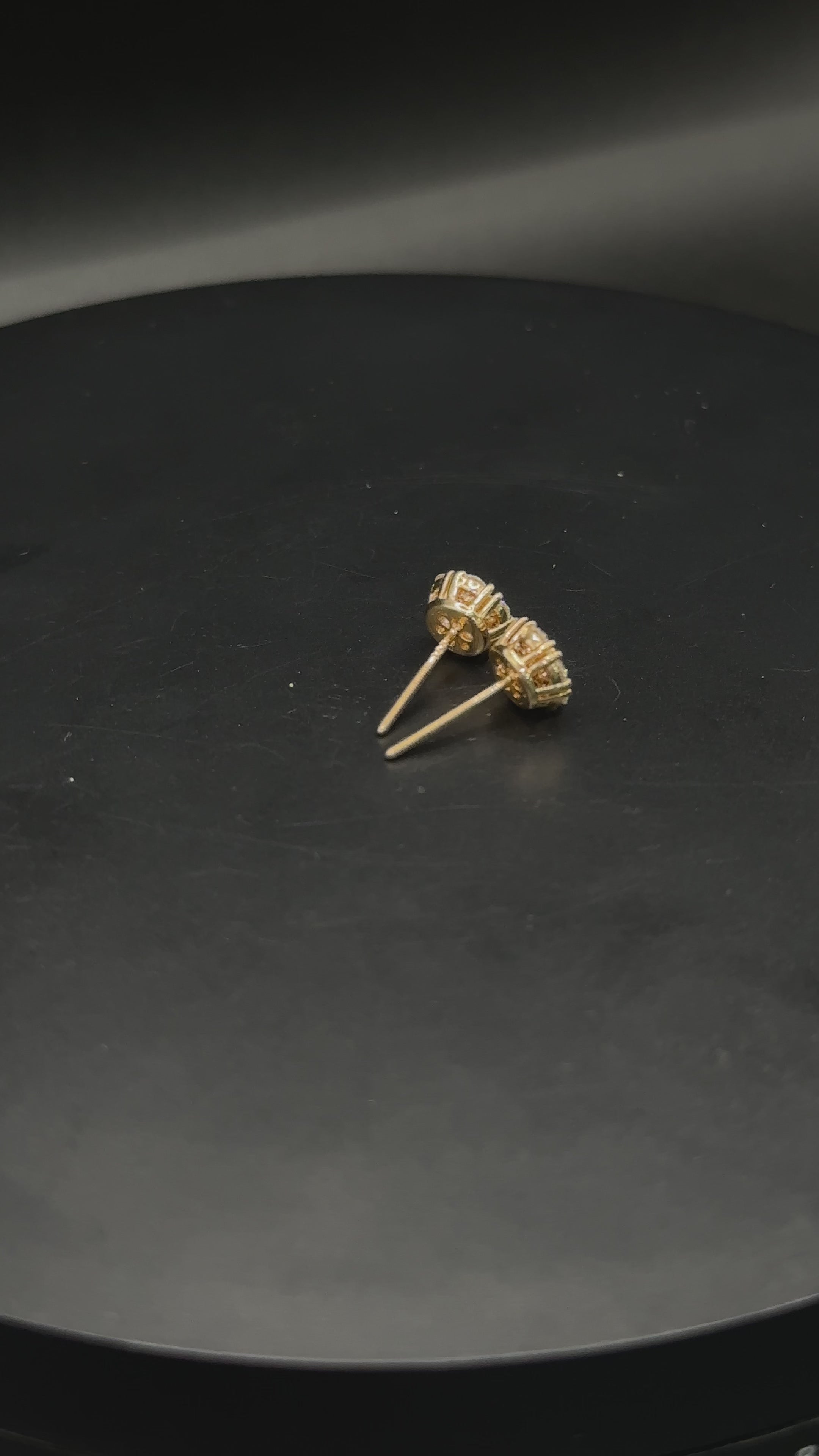 Yellow Gold Floral Diamond Stud Earrings
