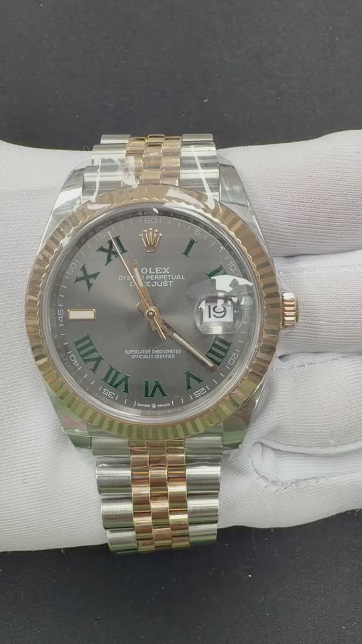 Rolex Datejust 41mm Two-Tone 18K Rose Gold & Steel Wimbledon Dial Ref. 126331